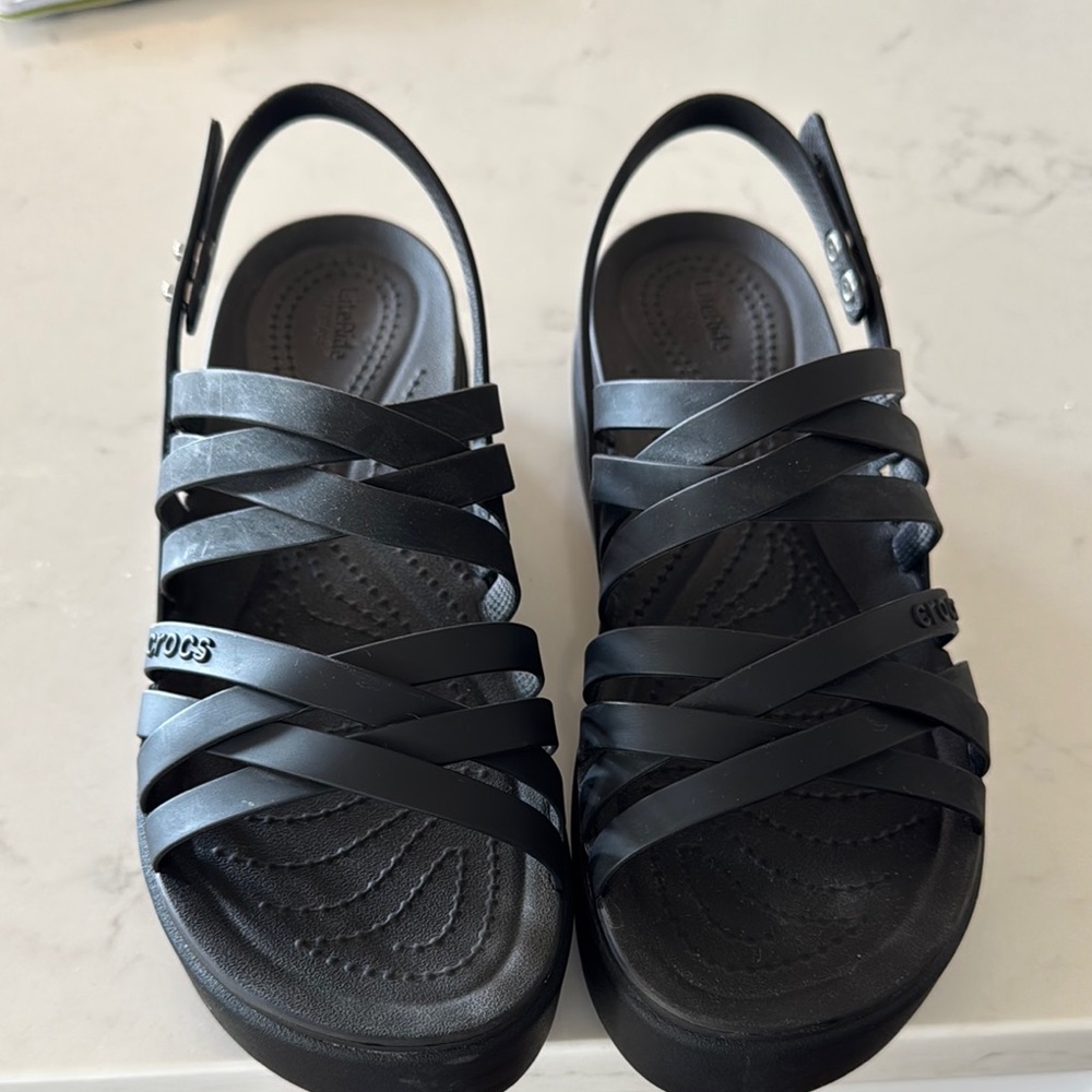 Crocs Women's Black Strappy Sandals Size 7
